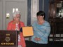 Past-President Sarah Lamothe receives her Paul Harris Fellowship Award from PDG Ann Williams at our luncheon on July 22 at The Wamsutta Club.